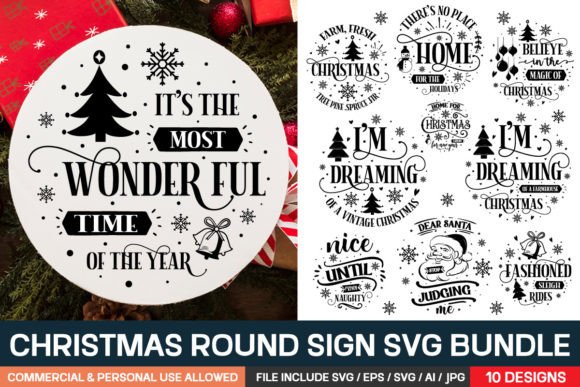 Download Christmas Round Sign Svg Bundle - Svg Collection