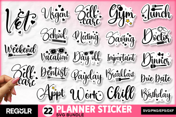 Download Planner Stickers SVG Bundle - Svg Collection