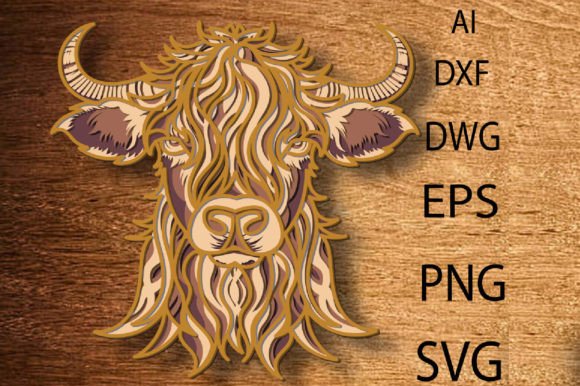 Download Highland Cow Multilayer SVG/Vector Cow - Svg Collection