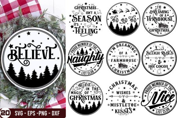 Download Christmas Round Sign Svg Bundle. - Svg Collection