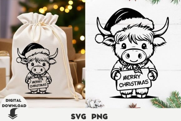 Download Christmas Highland Cow Svg, Cow Svg, Chr - Svg Collection