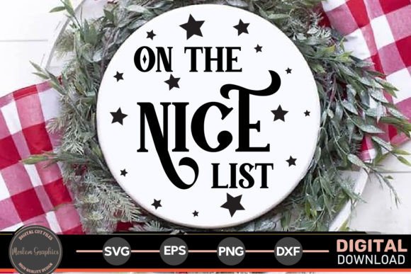 Download On the Nice List - Christmas Sign Svg. - Svg Collection