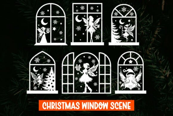 Download 6 Christmas Window Decal SVG - Svg Collection