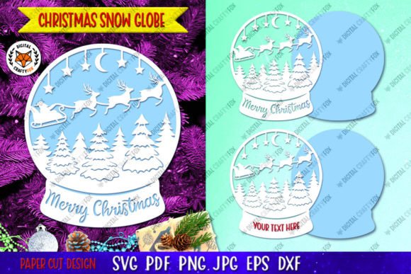 Download Christmas Snow Globe SVG, Flying Santa - Svg Collection