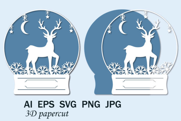 Download Snow Globe Christmas Reindeer SVG - Svg Collection