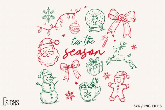 Download Christmas Svg Tis the Season Line Art - Svg Collection