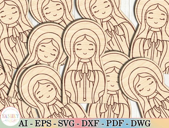 Download Virgin Mary Laser Cut File SVG Bundle - Svg Collection