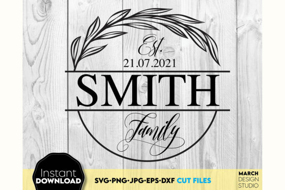 Download Family Monogram Sign SVG Split Last Name - Svg Collection