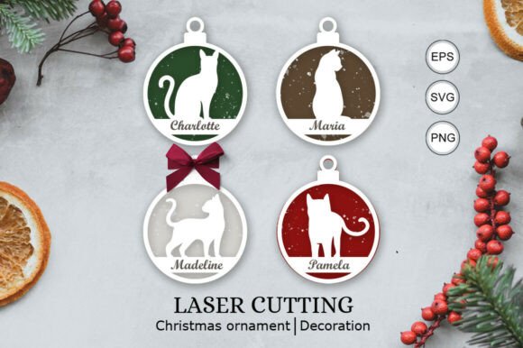 Download Cat Christmas Personalized Ornaments SVG - Svg Collection