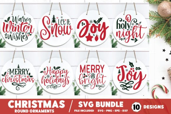 Download Christmas Round Ornaments SVG Bundle - Svg Collection